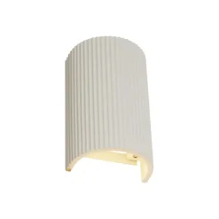 QAZQA Wandleuchten|Wohnzimmerlampen*Skandinavische Wandleuchte Beige Halbkreis 2-flammig - Plaster