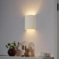 QAZQA Wandleuchten|Wohnzimmerlampen*Skandinavische Wandleuchte Beige Oval - Plaster