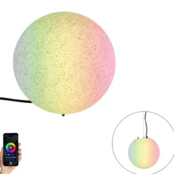 QAZQA Gartenbeleuchtung|Smarte Außenbeleuchtung*Smart Außenleuchte Grau 25 cm IP65 inkl. LED - Nura