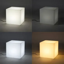 QAZQA Gartenbeleuchtung|Smarte Außenbeleuchtung*Smart Außenleuchte weiß 38 cm quadratisch inkl. LED A60 IP44 - Nura