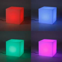 QAZQA Gartenbeleuchtung|Smarte Außenbeleuchtung*Smart Außenleuchte weiß 38 cm quadratisch inkl. LED A60 IP44 - Nura