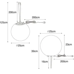 QAZQA Gartenbeleuchtung|Smarte Außenbeleuchtung*Smart Außenleuchte weiß 25 cm IP65 inkl. LED - Nura