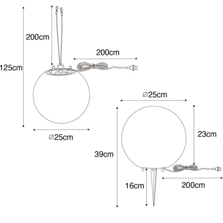 QAZQA Gartenbeleuchtung|Smarte Außenbeleuchtung*Smart Außenleuchte weiß 25 cm IP65 inkl. LED - Nura
