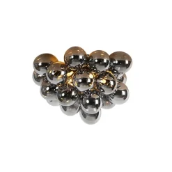 QAZQA Smarte Deckenleuchten|Deckenleuchten*Smart Deckenleuchte schwarz mit Rauchglas inkl. 6 Wifi G9 - Uvas