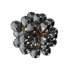 QAZQA Smarte Deckenleuchten|Deckenleuchten*Smart Deckenleuchte schwarz mit Rauchglas inkl. 6 Wifi G9 - Uvas