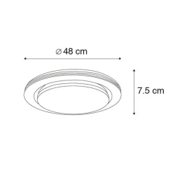 QAZQA Smarte Deckenleuchten|Led-Deckenleuchten*Smart Deckenleuchte weiß 48 cm inkl. LED und Dimmer RGB - Jochem