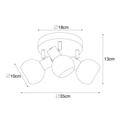 QAZQA Smarte Spots|Smarte Deckenleuchten*Smart Deckenstrahler Gold mit rosafarbenem Glas inkl. 3 Wifi P45 - Vidro