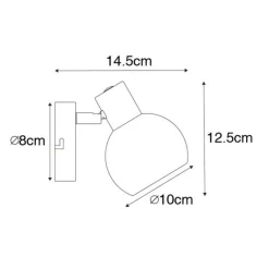 QAZQA Smarte Spots|Smarte Deckenleuchten*Smart Deckenstrahler schwarz mit Rauchglas inkl. Wifi P45 - Vidro