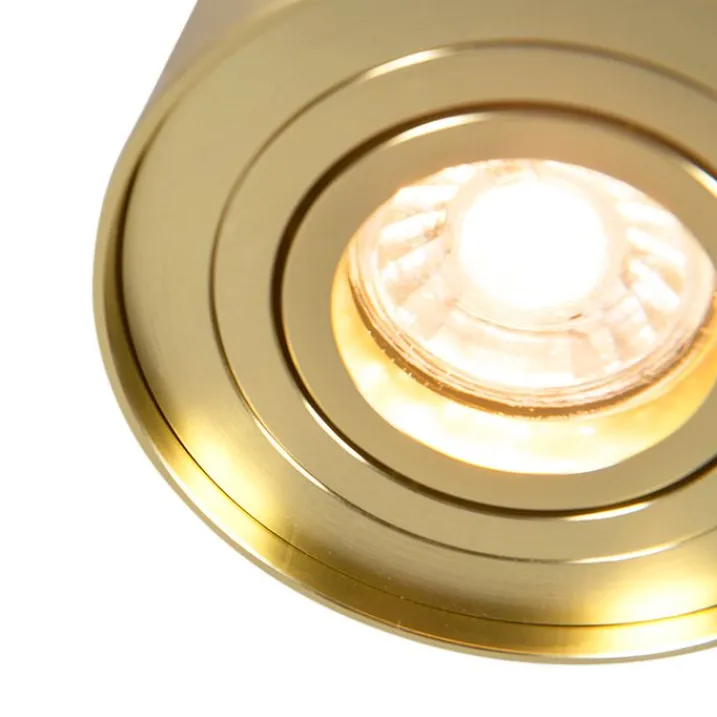 QAZQA Smarte Spots|Smarte Deckenleuchten*Smart Design Spot Gold inkl. GU10 WiFi Lichtquelle - Rondoo Up