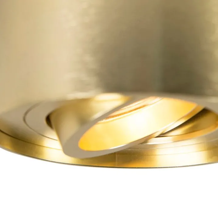 QAZQA Smarte Spots|Smarte Deckenleuchten*Smart Design Spot Gold inkl. GU10 WiFi Lichtquelle - Rondoo Up