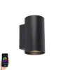 QAZQA Smarte Wandleuchten|Wandleuchten*Smart Design Wandleuchte schwarz inkl. WiFi GU10 - Sandy