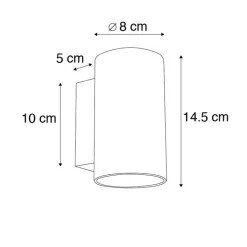 QAZQA Smarte Wandleuchten|Wandleuchten*Smart Design Wandleuchte schwarz inkl. WiFi GU10 - Sandy