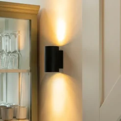 QAZQA Smarte Wandleuchten|Wandleuchten*Smart Design Wandleuchte schwarz inkl. WiFi GU10 - Sandy