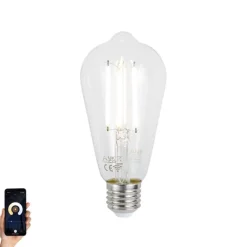 LUUMR Smarte Glühbirnen|Led Lampen*Smart Dimmbare LED Glühbirnen E27 ST64 Klar 7W 806lm 2700-6500K