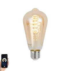 LUUMR Smarte Glühbirnen|Led Lampen*Smart Dimmbare LED-Glühbirne E27 ST64 Bernstein 4,9 W 320 lm 2500 K