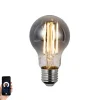 LUUMR Smarte Glühbirnen|Filament Lampen*Smart Dimmbare LED-Glühbirne E27 A60 Rauchglas 4,9 W 150 lm 1800 K