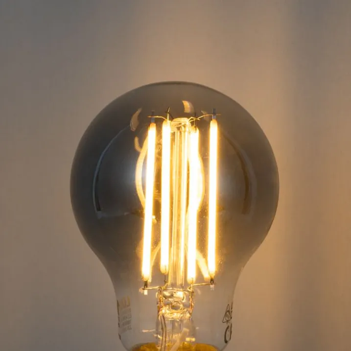 LUUMR Smarte Glühbirnen|Filament Lampen*Smart Dimmbare LED-Glühbirne E27 A60 Rauchglas 4,9 W 150 lm 1800 K