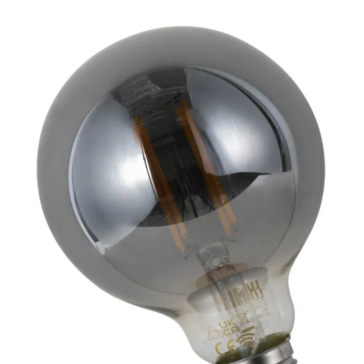 LUUMR Smarte Glühbirnen|Filament Lampen*Smart Dimmbare LED-Glühbirne E27 G95 Rauchglas 4,9W 150lm 1800K