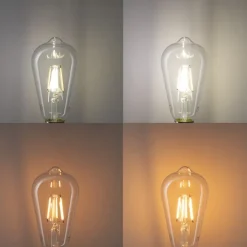 LUEDD Smarte Glühbirnen|Led Lampen*Smart E27 dimmbar in Kelvin LED-Lampe ST64 4,5W 470 lm 1800-4000K