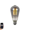 LUUMR Smarte Glühbirnen|Filament Lampen*Smart E27 Dimmbar LED Glühbirne ST64 Rauch 4.9W 150lm 1800K