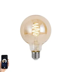 LUUMR Smarte Glühbirnen|Led Lampen*Smart E27 Dimmbar LED Glühbirne G95 Bernstein 4,9W 320lm 2500K