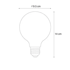 LUUMR Smarte Glühbirnen|Led Lampen*Smart E27 Dimmbar LED Glühbirne G95 Bernstein 4,9W 320lm 2500K