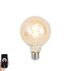 LUUMR Smarte Glühbirnen|Led Lampen*Smart E27 Dimmbar LED Glühbirne G95 Bernstein 4,9W 320lm 2500K