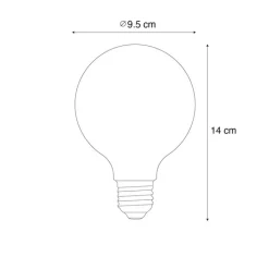 LUUMR Smarte Glühbirnen|Led Lampen*Smart E27 Dimmbar LED Glühbirne G95 Bernstein 4,9W 320lm 2500K