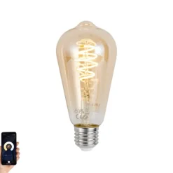 LUUMR Smarte Glühbirnen|Led Lampen*Smart E27 Dimmbar LED Glühbirne ST64 Bernstein 4,9W 320lm 2500K