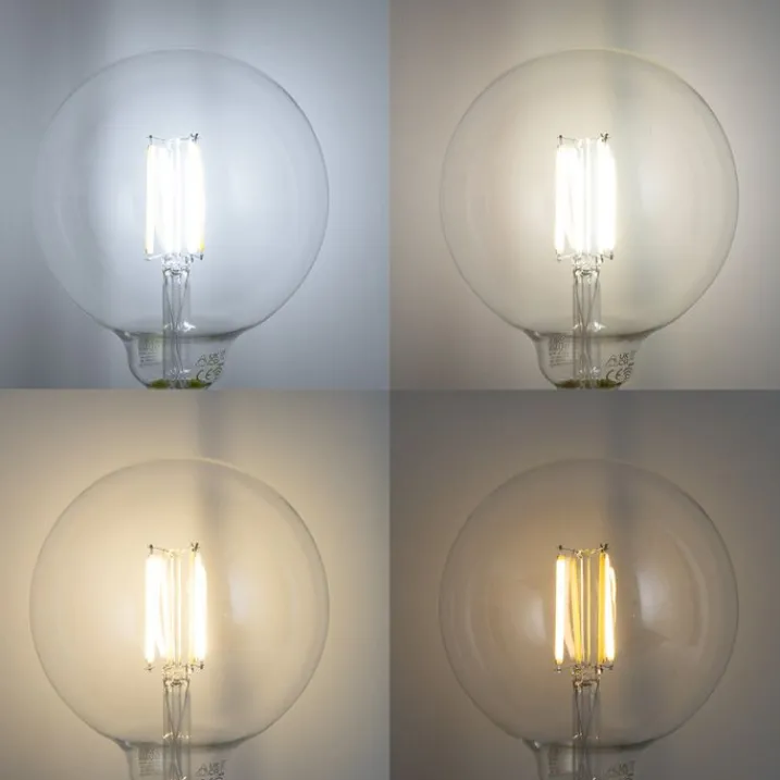 LUUMR Smarte Glühbirnen|Filament Lampen*Smart E27 Dimmbare LED-Glühbirnen G125 Klar 7W 806lm 2700-6500K