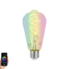 LUUMR Smarte Glühbirnen|Filament Lampen*Smart E27 Dimmbare LED-Glühbirnen ST64 Klar RGBW 4W 250lm 2700K