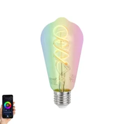 LUUMR Smarte Glühbirnen|Filament Lampen*Smart E27 Dimmbare LED-Glühbirnen ST64 Klar RGBW 4W 250lm 2700K