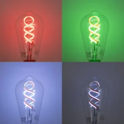 LUUMR Smarte Glühbirnen|Filament Lampen*Smart E27 Dimmbare LED-Glühbirnen ST64 Klar RGBW 4W 250lm 2700K