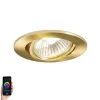 QAZQA Smarte Einbaustrahlers|Smarte Spots*Smart Einbau Spot Gold kippbar inkl. Wifi GU10 - Cisco
