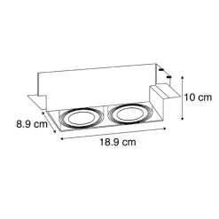 QAZQA Smarte Einbaustrahlers|Smarte Spots*Smart Einbau Spot schwarz inkl. 2 Wifi GU10 trimless - Oneon 2