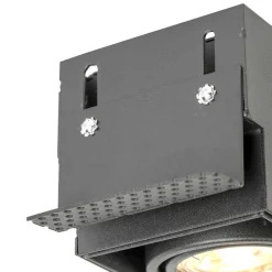 QAZQA Smarte Einbaustrahlers|Smarte Spots*Smart Einbau Spot schwarz inkl. 2 Wifi GU10 trimless - Oneon 2