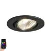 QAZQA Smarte Einbaustrahlers|Smarte Spots*Smart Einbau Spot schwarz kippbar inkl. Wifi GU10 - Cisco