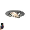 QAZQA Smarte Einbaustrahlers|Smarte Spots*Smart Einbau Spot Spot kippbar inkl. Wifi GU10 - Edu