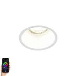 QAZQA Smarte Einbaustrahlers|Smarte Spots*Smart Einbau Spot weiß inkl. WiFi GU10 - Abt