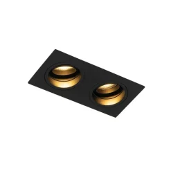 QAZQA Smarte Einbaustrahlers|Smarte Spots*Smart Einbauspot schwarz rechteckig verstellbar inkl. 2 WiFi GU10 - Chuck