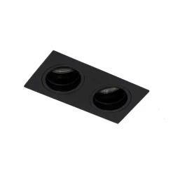 QAZQA Smarte Einbaustrahlers|Smarte Spots*Smart Einbauspot schwarz rechteckig verstellbar inkl. 2 WiFi GU10 - Chuck