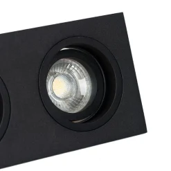 QAZQA Smarte Einbaustrahlers|Smarte Spots*Smart Einbauspot schwarz rechteckig verstellbar inkl. 2 WiFi GU10 - Chuck