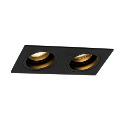 QAZQA Smarte Einbaustrahlers|Smarte Spots*Smart Einbauspot schwarz rechteckig verstellbar inkl. 2 WiFi GU10 - Chuck