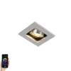 QAZQA Smarte Spots|Smarte Einbaustrahlers*Smart Einbau-Strahler Aluminium inkl. WiFi GU10 schwenkbar - Qure