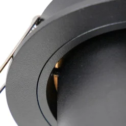 QAZQA Smarte Einbaustrahlers|Smarte Spots*Smart Einbaustrahler schwarz inkl. WiFi GU10 verstellbar - Installa