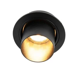 QAZQA Smarte Einbaustrahlers|Smarte Spots*Smart Einbaustrahler schwarz inkl. WiFi GU10 verstellbar - Installa