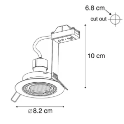 QAZQA Smarte Einbaustrahlers|Smarte Spots*Smart Einbaustrahler schwarz inkl. WiFi GU10 verstellbar - Ude Honey
