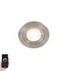 QAZQA Gartenbeleuchtung|Badezimmerlampen*Smart Einbaustrahler Stahl rund IP44 inkl. Wifi GU10 - Xena