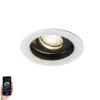 QAZQA Smarte Einbaustrahlers|Smarte Spots*Smart Einbaustrahler weiß mit Stahl inkl. Wifi GU10 - Rondoo