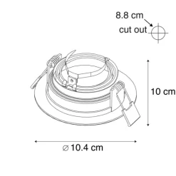 QAZQA Smarte Einbaustrahlers|Smarte Spots*Smart Einbaustrahler weiß mit Stahl inkl. Wifi GU10 - Rondoo